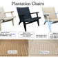 PLANTATION COLONIAL ELMWOOD CHAIR/ARMCHAIR/LOUNGE CHAIR IN DISTRESSED BLACK - MyChocolateWood