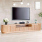 Remy Natural Ash 2-Door 2-Drawer TV Unit 240cm - Chocolate Wood