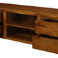 TANAKA SOLID MAHOGANY TV UNIT - 4 DRAWERS & 2 SHELVES IN LIGHT PECAN 200CM - MyChocolateWood
