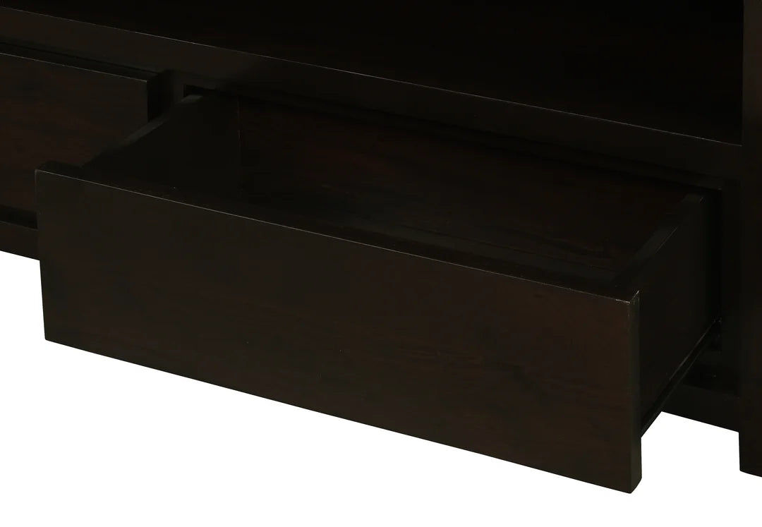TANAKA SOLID MAHOGANY TV UNIT WITH 3 DRAWERS IN CHOCOLATE 190CM - MyChocolateWood