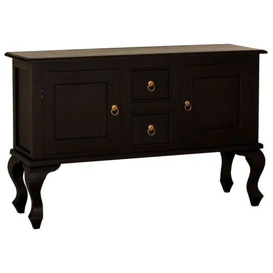 STEWART QUEEN ANN STYLE SOLID MAHOGANY SOFA TABLE 2 DOORS 2 DRAWERS CHOCOLATE 130CM - MyChocolateWood
