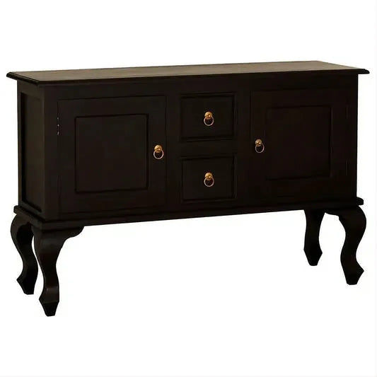 Stewart Queen Ann Style Solid Mahogany Sofa Table 2 Doors 2 Drawers 130cm in Chocolate - Chocolate Wood