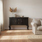 STEWART QUEEN ANN STYLE SOLID MAHOGANY SOFA TABLE 2 DOORS 2 DRAWERS CHOCOLATE 130CM - MyChocolateWood