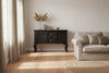 STEWART QUEEN ANN STYLE SOLID MAHOGANY SOFA TABLE 2 DOORS 2 DRAWERS CHOCOLATE 130CM - MyChocolateWood