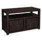 TANAKA SOLID MAHOGANY SMALL TV UNIT WITH 2 DOORS IN CHOCOLATE - MyChocolateWood