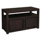 Tanaka Solid Mahogany Small TV Unit 97cm with 2 Doors in Chocolate - Chocolate Wood