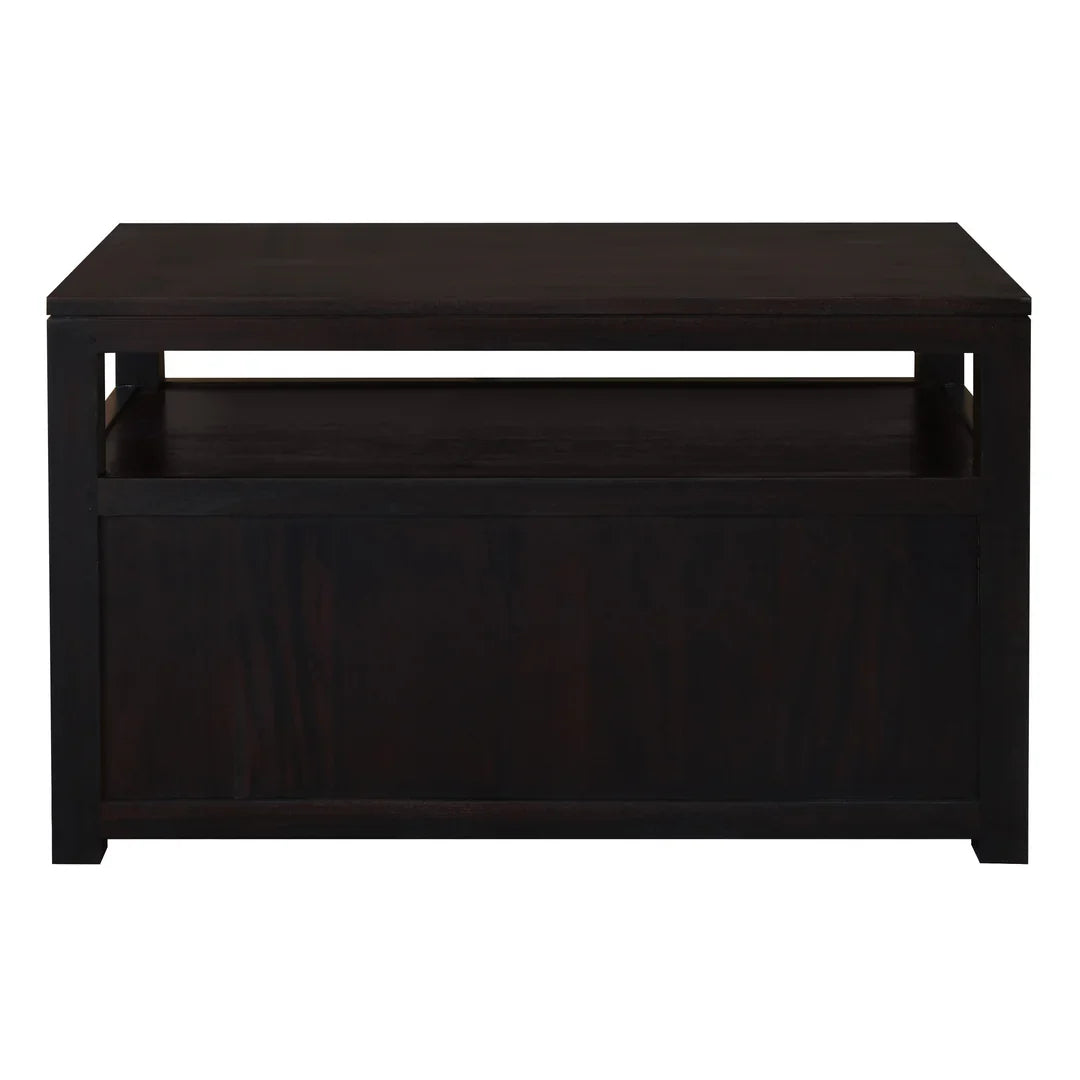 Tanaka Solid Mahogany Small TV Unit 97cm with 2 Doors in Chocolate - Chocolate Wood