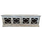 REINA GREYWASHED RECYCLED TIMBER/HERITAGE METAL PANELS 4-DOOR ETU TELEVISION UNIT - MyChocolateWood
