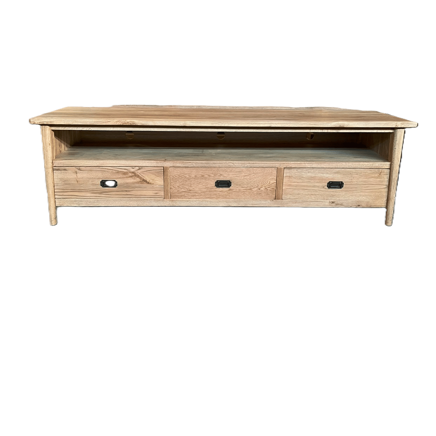 FITAN SOLID OAK 3-DRAWER TELEVISION UNIT ETU NATURAL 180CM