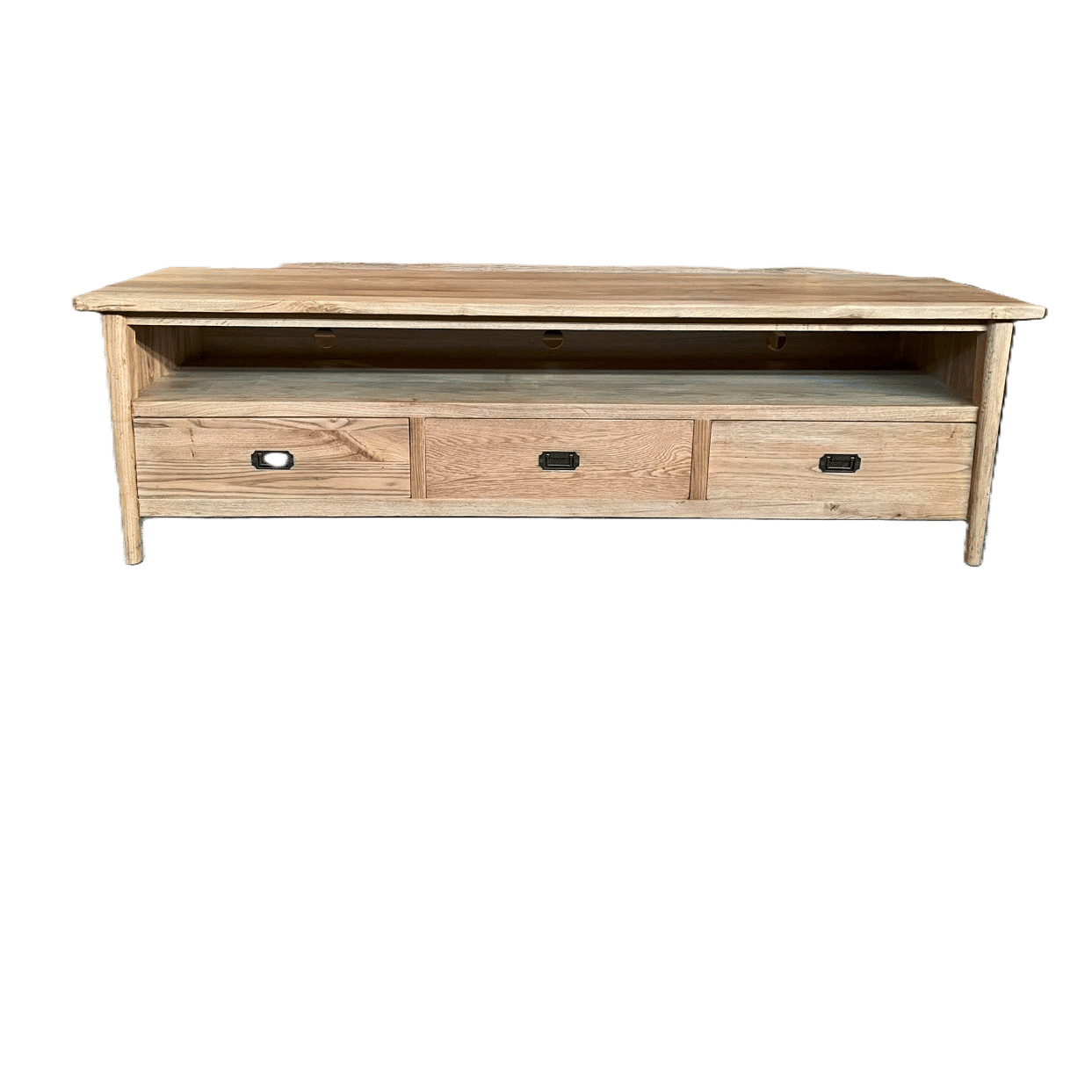FITAN SOLID OAK  3-DRAWER TELEVISION UNIT ETU NATURAL 180CM - MyChocolateWood