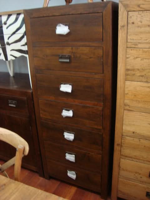 TARA SOLID OAK 7 DRAWERS TALLBOY - MyChocolateWood