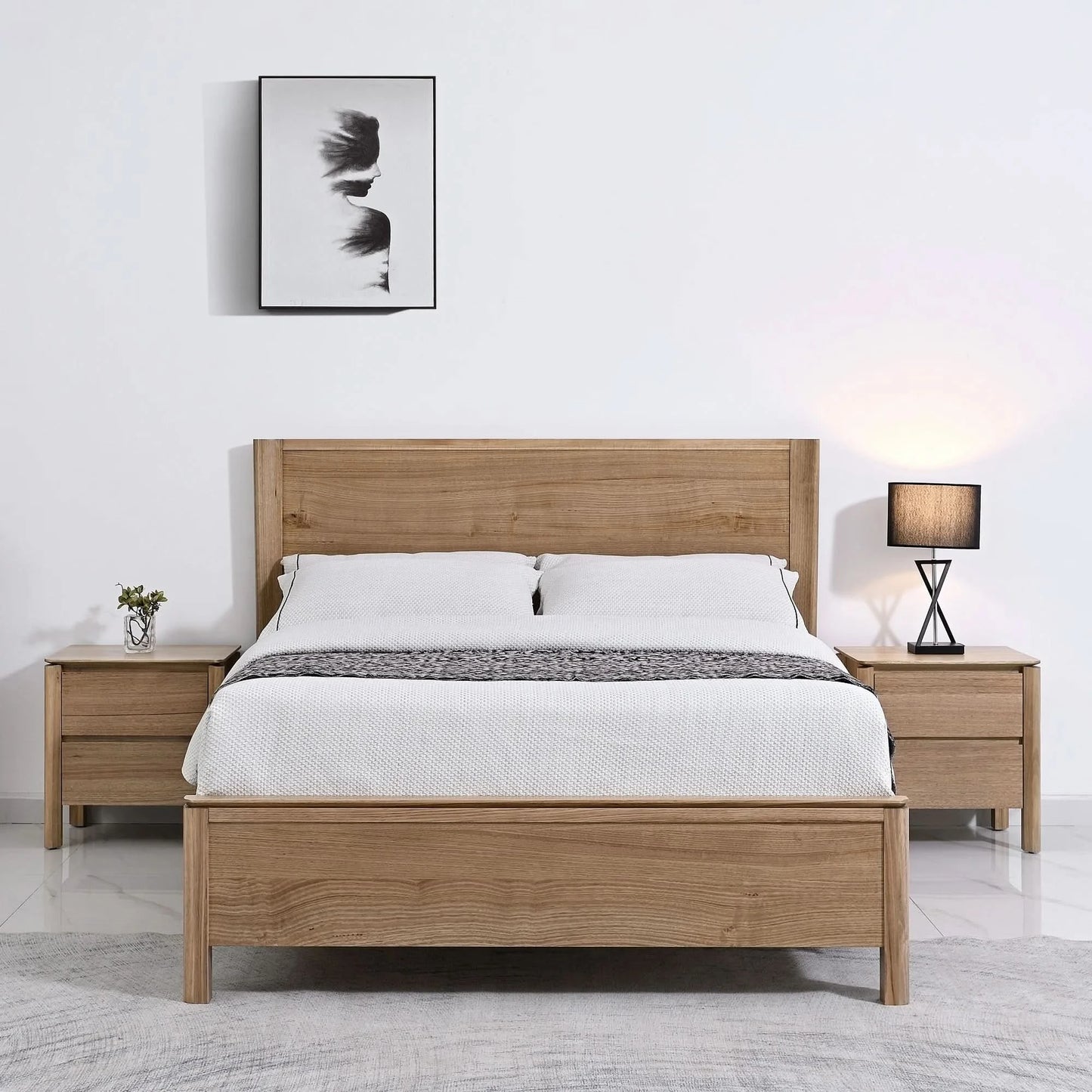 Jinetta Solid Messmate Timber Queen Bed Light Smoke