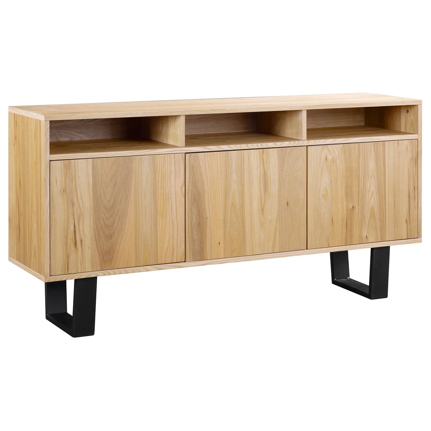 HAROLD ELM VENEER/MDF BUFFET/SIDEBOARD 3 DOORS  NATURAL/BLACK