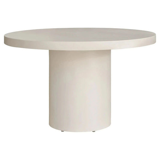 Dorven Outdoor Round Concrete Dining Table in Cream
