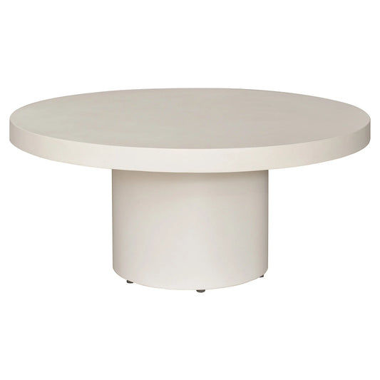 Dorven Outdoor Round Concrete Coffee Table in Cream