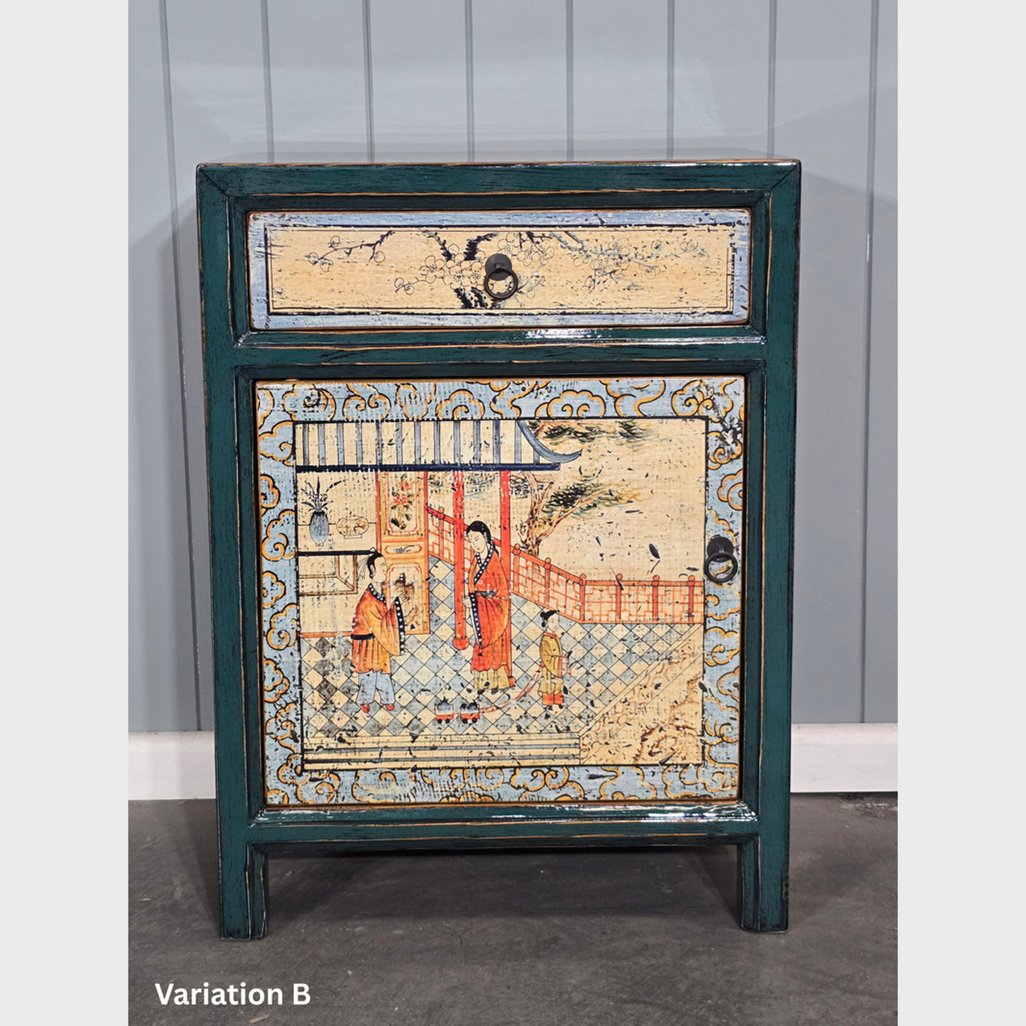 Mimi Recycled Pine Bedside Table/Living Room/Lounge Accent Piece (Variation B)