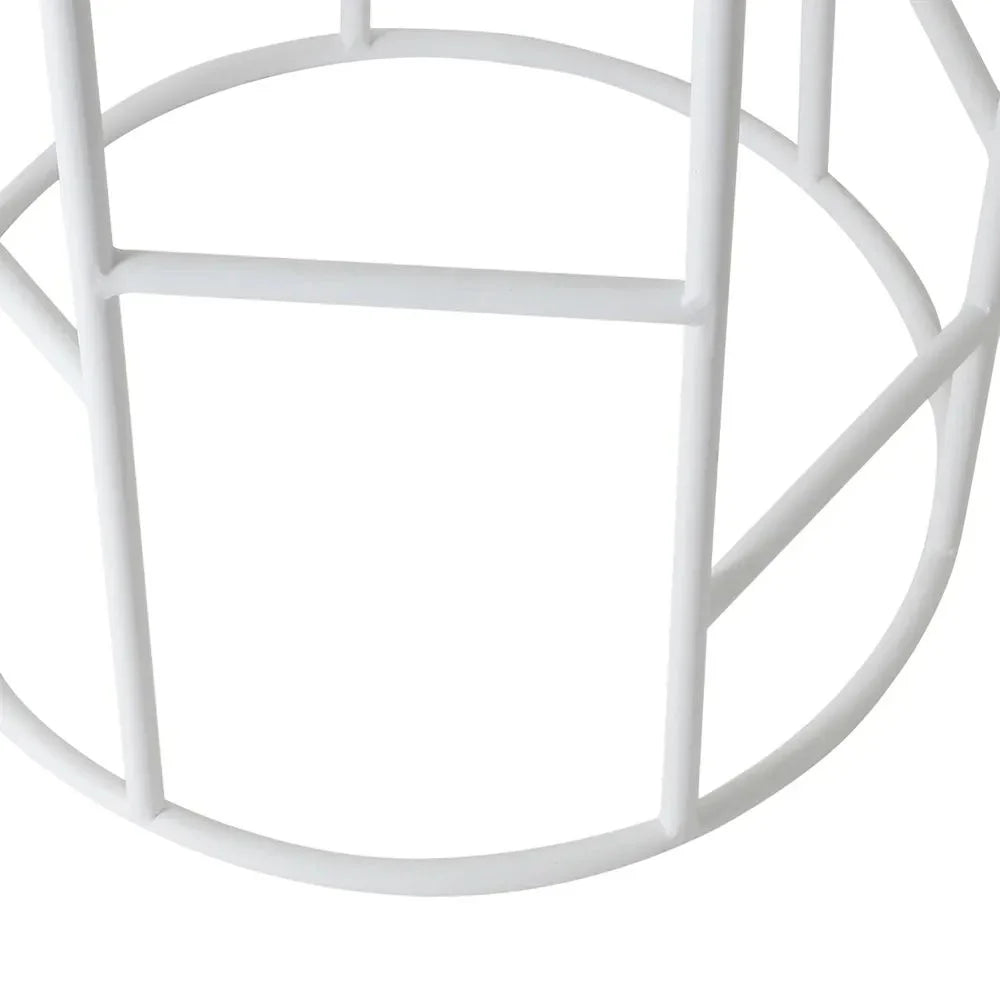 JACE WHITE STEEL BAR STOOL - WHITE LINEN - MyChocolateWood