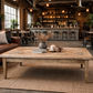 CASA RECYCLED ELM RUSTIC COFFEE TABLE PARQUETRY TOP 140CM - MyChocolateWood