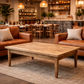 CASA RECYCLED ELM RUSTIC COFFEE TABLE PARQUETRY TOP 140CM - MyChocolateWood