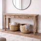 CASA RECYCLED ELM RUSTIC 3-DRAWER CONSOLE/HALL TABLE PARQUETRY TOP  180CM - MyChocolateWood