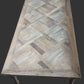 CASA RECYCLED ELM RUSTIC COFFEE TABLE PARQUETRY TOP 140CM - MyChocolateWood