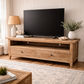 MORO RUSTIC RECYCLED ELM TV UNIT ETU 2 DRAWERS PARQUETRY TOP 140CM - MyChocolateWood