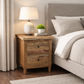 MORO RUSTIC RECYCLED ELM  2 DRAWER BEDSIDE TABLE PARQUETRY TOP 50CM - MyChocolateWood