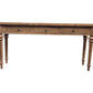 MORO RECYCLED ELM RUSTIC CONSOLE/HALL TABLE 3 DRAWERS PARQUETRY TOP 180CM - MyChocolateWood