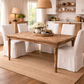 MORO RECYCLED ELM RUSTIC DINING TABLE PARQUETRY TOP - 2 SIZES - MyChocolateWood