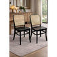 Phoenix Beechwood Dining Chair, Black Frame with Timber Seat - Chocolate Wood