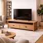 FITAN SOLID OAK  2-DRAWER TELEVISION UNIT ETU NATURAL 140CM - MyChocolateWood