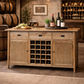 FITAN SOLID OAK SIDEBOARD/BUFFETW/ 20 BOTTLE WINE RACK 3 DRAWER 2-DOOR 180CM - MyChocolateWood