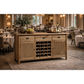 Fitan Solid Oak Sideboard / Buffet with 20 Bottle Wine Rack 180cm - Chocolate Wood