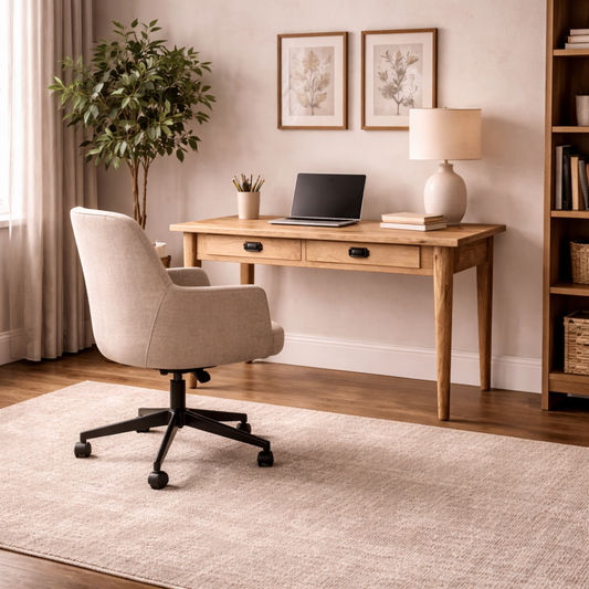 FITAN SOLID OAK 2-DRAWER DESK 120CM NATURAL