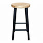 FITAN SOLID OAK STOOL NATURAL TOP/BLACK LEGS HEIGHT 65CM - MyChocolateWood