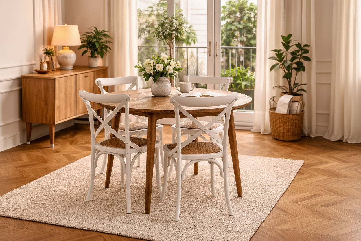 FITAN SOLID OAK ROUND DINING TABLE 120CM NATURAL - MyChocolateWood