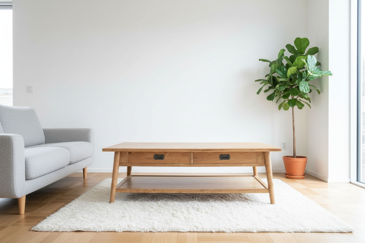 FITAN SOLID OAK 2 DRAWER COFFEE ERABLE NATURAL 130CM - MyChocolateWood