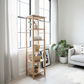 FITAN SOLID OAK SKINNY 5-SHELF BOOKCASE BOOKSHELF/DISPLAY SHELVES - MyChocolateWood