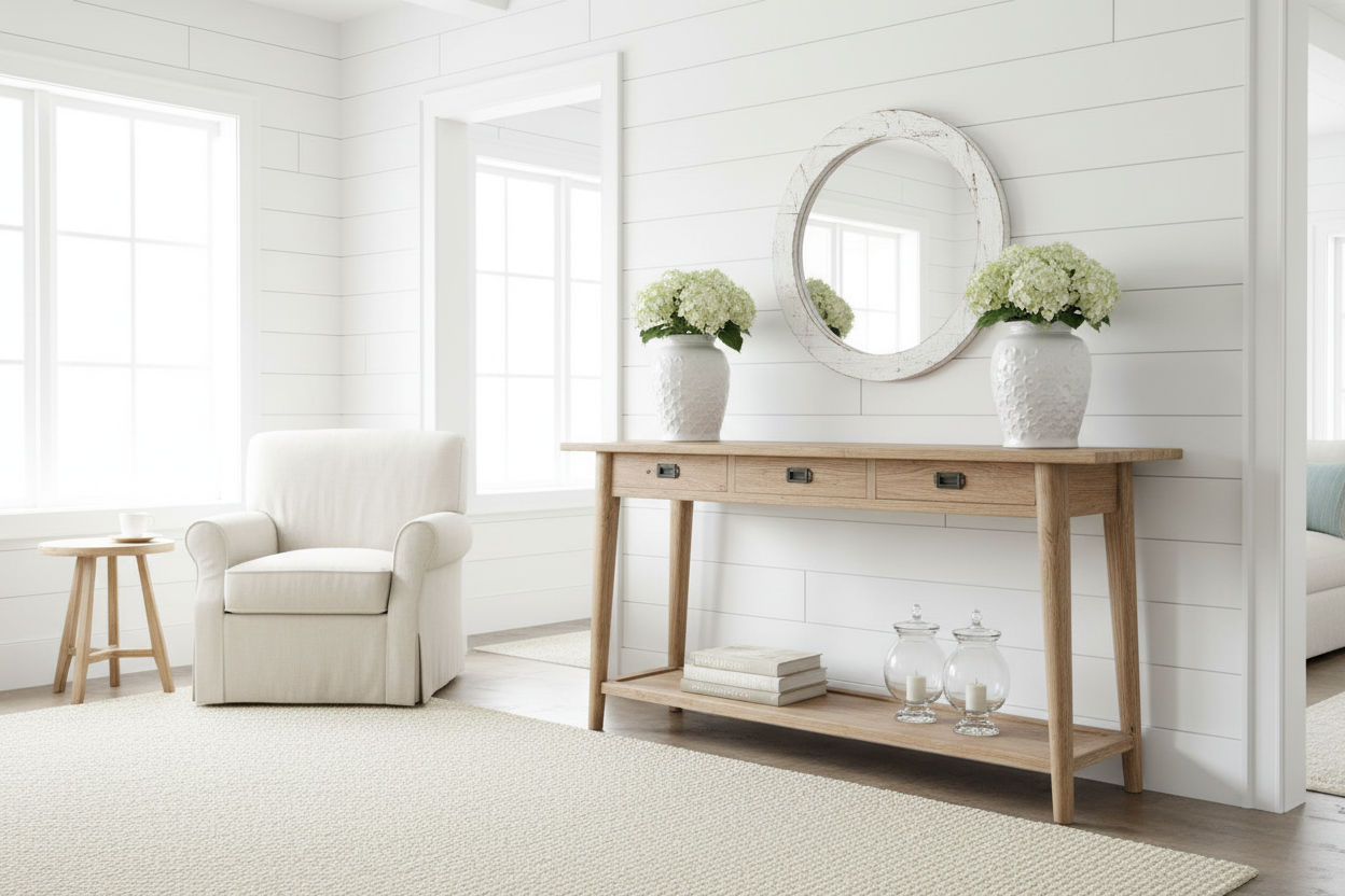 FITAN SOLID OAK  3-DRAWER CONSOLE TABLE/HALL TABLE 160CM NATURAL - MyChocolateWood