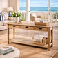 FITAN SOLID OAK  3-DRAWER CONSOLE TABLE/HALL TABLE 160CM NATURAL - MyChocolateWood
