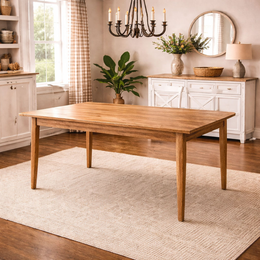 FITAN SOLID OAK DINING TABLE 150CM NATURAL - MyChocolateWood