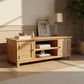PALM BEACH LOUVRE STYLE TV UNIT SOLID OAK 2 DOORS AND 2 SHELVES - MyChocolateWood