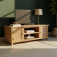 PALM BEACH LOUVRE STYLE TV UNIT SOLID OAK 2 DOORS AND 2 SHELVES - MyChocolateWood