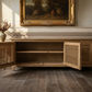 PALM BEACH TV/ENTERTAINMENT UNIT 3 DOORS LOUVRE STYLE IN SOLID OAK - MyChocolateWood