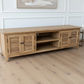 PALM BEACH LOUVRE STYLE TV/ENTERTAINMENT UNIT 4 DOORS & 2 SHELVES SOLID OAK - MyChocolateWood