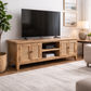 PALM BEACH LOUVRE STYLE TV/ENTERTAINMENT UNIT 4 DOORS & 2 SHELVES SOLID OAK - MyChocolateWood