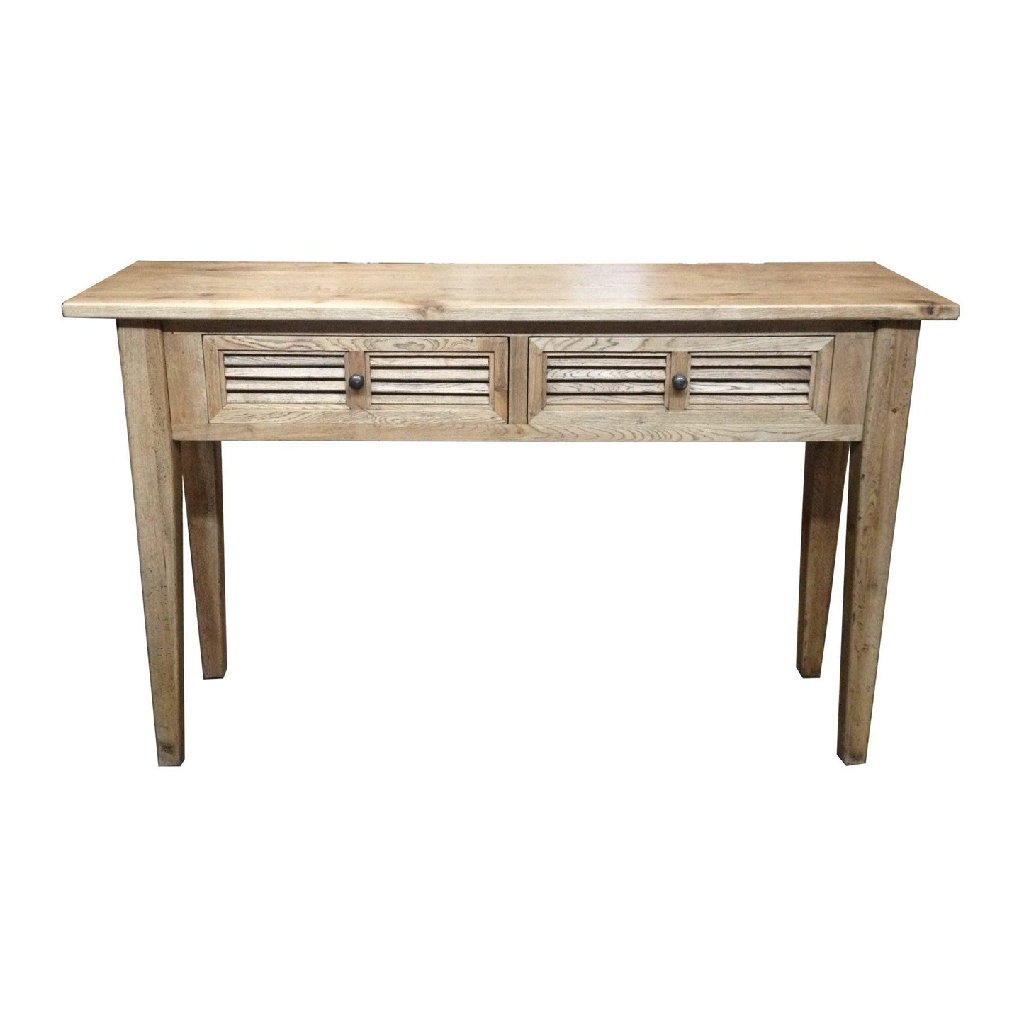 PALM BEACH LOUVRE STYLE 2 DRAWER HALL TABLE/CONSOLE TABLE IN SOLID OAK