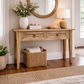 PALM BEACH LOUVRE STYLE 2 DRAWER HALL TABLE/CONSOLE TABLE IN SOLID OAK - MyChocolateWood