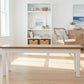 TARA SOLID OAK BENCH NATURAL TOP WHITE LEGS FULL LENGTH - 3 SIZES - MyChocolateWood