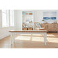 Tara Solid Oak Bench, natural top with white legs - Chocolate Wood